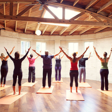 luma yoga ceiling and hardwood floors